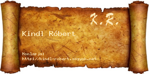 Kindl Róbert névjegykártya